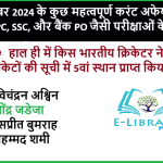 2 नवंबर 2024 के कुछ महत्वपूर्ण करंट अफेयर्स RRB NTPC, SSC, और बैंक PO जैसी परीक्षाओं के लिए